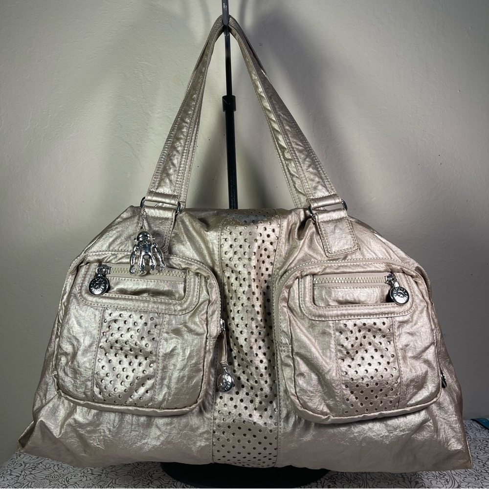Kipling Large Nylon Weekender Duffle Bag Travel Overnight Carry On Multi Pockets